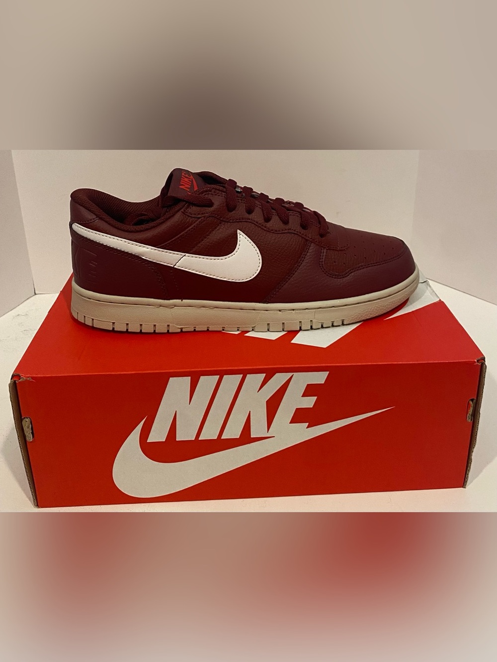Nike Big Nike Low Dark Team Red White 355152-601 Men's Size 11 Women's 12.5